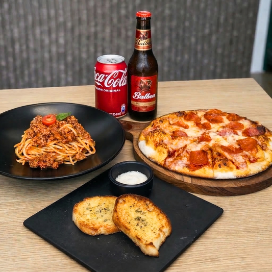 Pizza Pepperoni 10” + Pasta Boloñesa + 2 Bebidas por $16 en Pronto Pizza