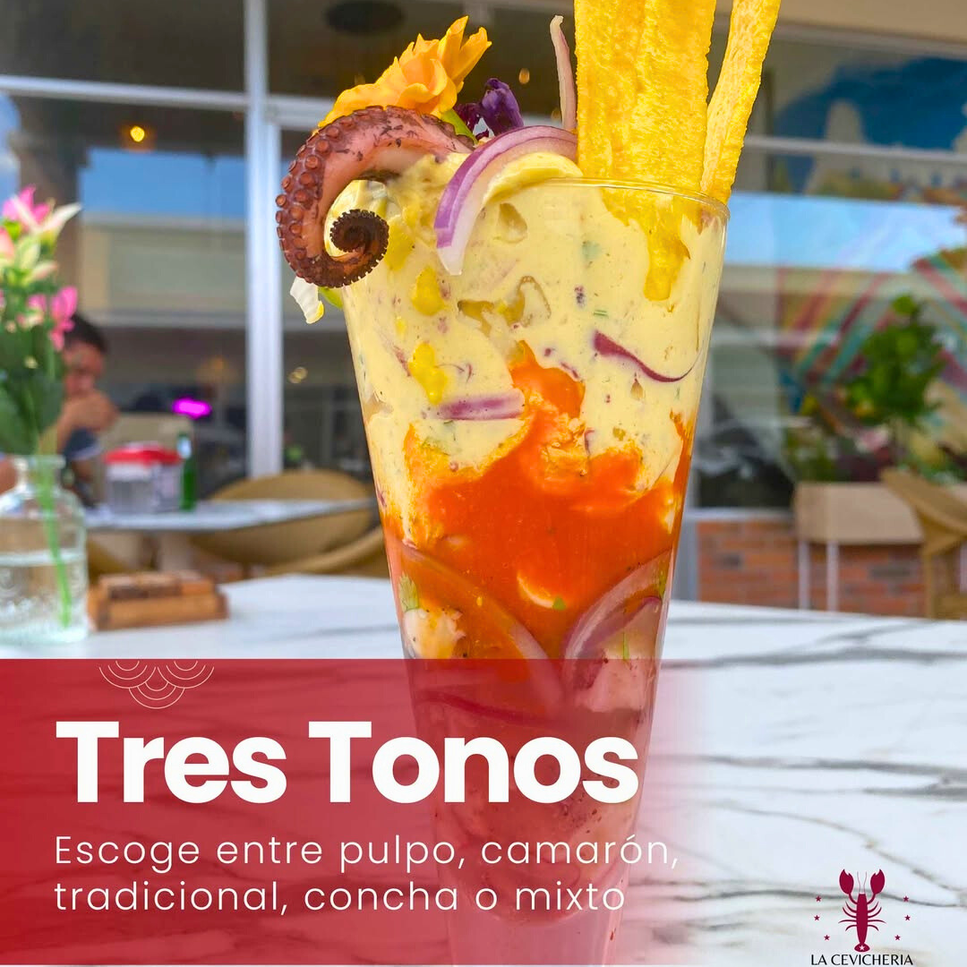 2 Ceviches 3 Tonos Grandes + 2 Bebidas u Opción con Cubetazo Nacional desde $20 en La Cevichería