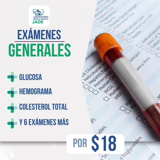 Exámenes de Laboratorio Preventivo (Glucosa, Ácido Úrico, Colesterol, Triglicéridos y más) por $18 en Laboratorio Médico Dental Jade