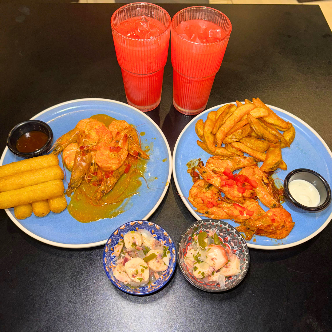 2 Platos de Camarones + 2 Ceviches de Pescado + 2 Limonadas de la Casa por $15 en Bear Munchies