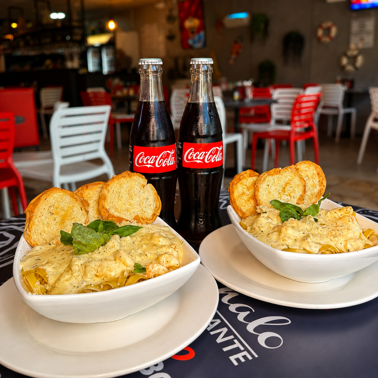 2 Pastas de Camarones en Salsa Blanca + 2 Refrescos por $18 en Marisquería Don Chalo - Chiriquí