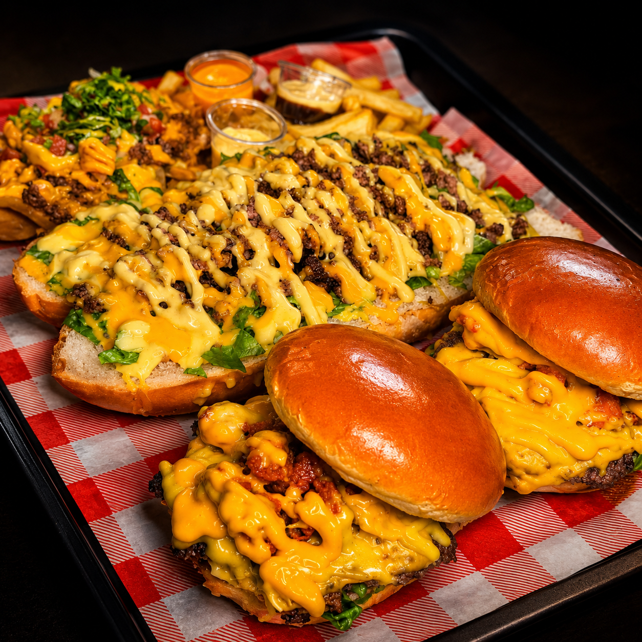 2 Bacon Cheese + Pepito, Nachos para Compartir y Papas por solo $15 en Crazy Cheese - Chiriquí