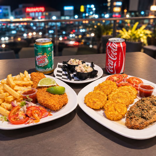 2 Filetes de Pescado + 2 Ceviches de Corvina + 2 Bebidas por $15 en Tercer Piso