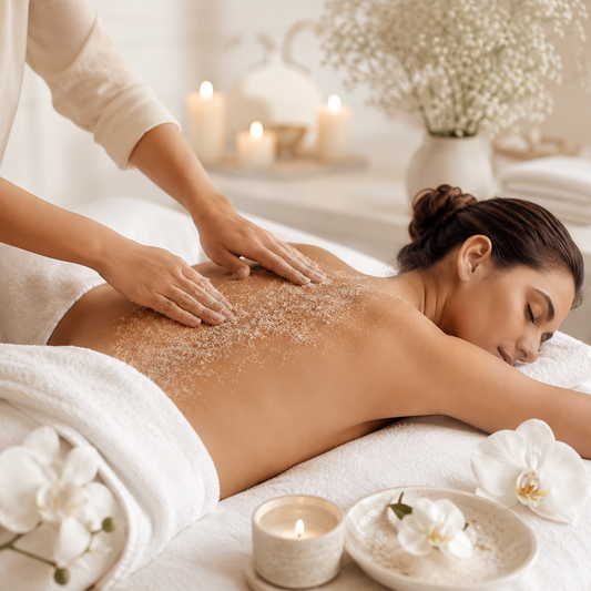 Masaje Relajante + Exfoliación de Espalda por solo $30 en Beauty Bar by Nia