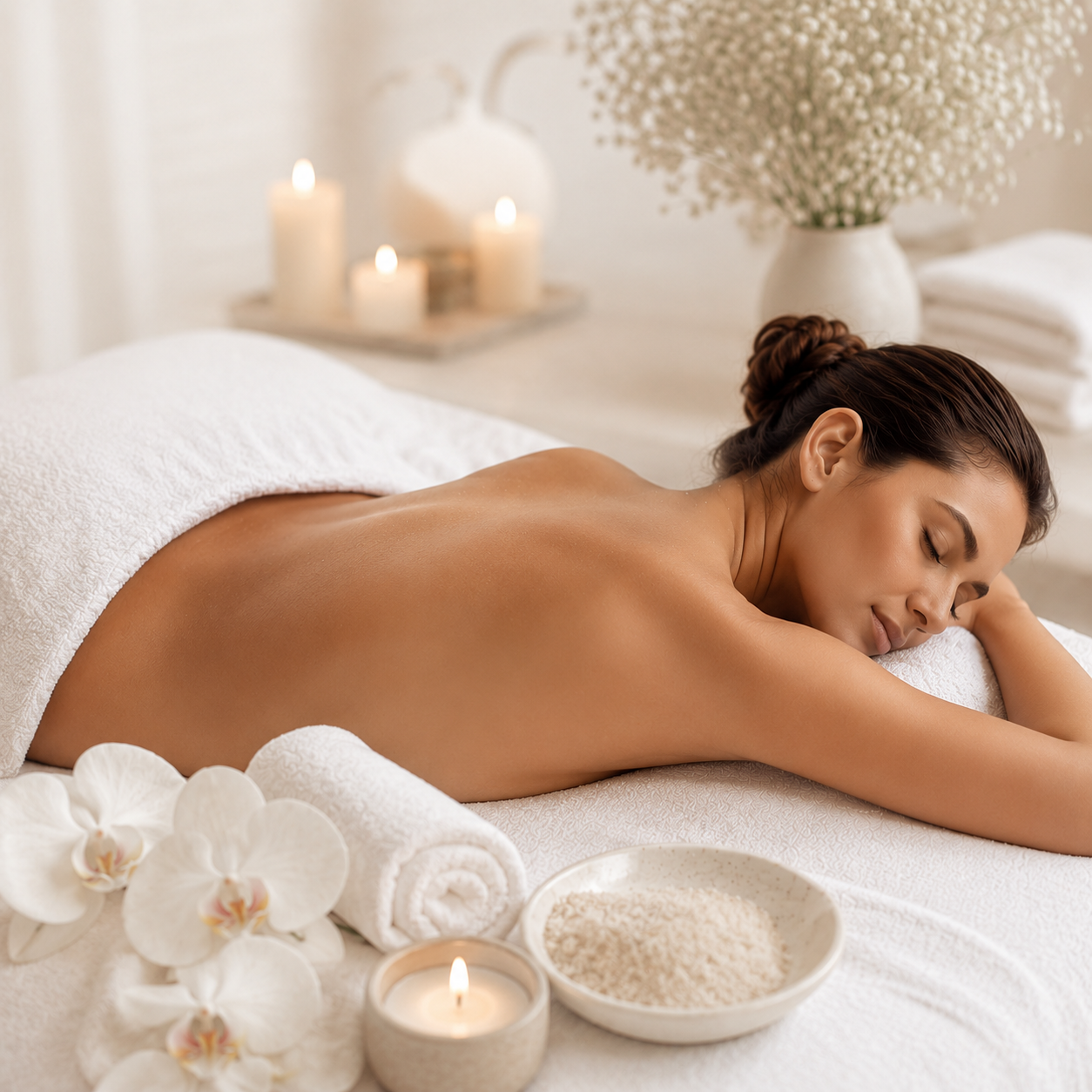 Masaje Relajante + Exfoliación de Espalda por solo $30 en Beauty Bar by Nia