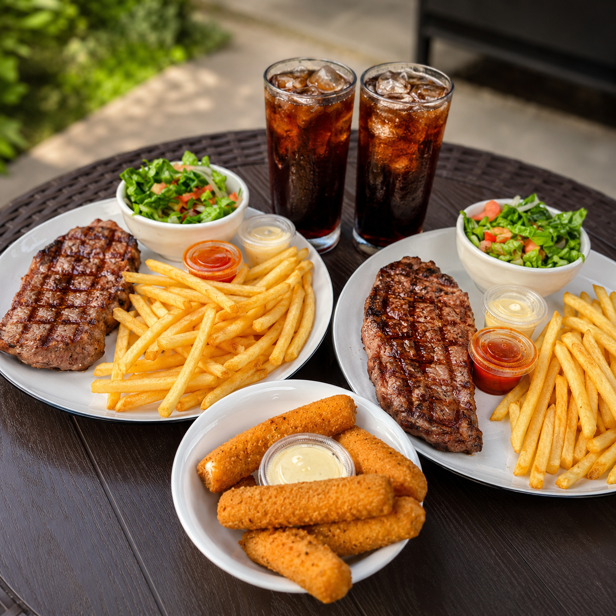 2 Cortes New York + Papas, Ensalada, Mozzarella Sticks y 2 Té Fríos por $19 en Ke Vakas – Chiriquí
