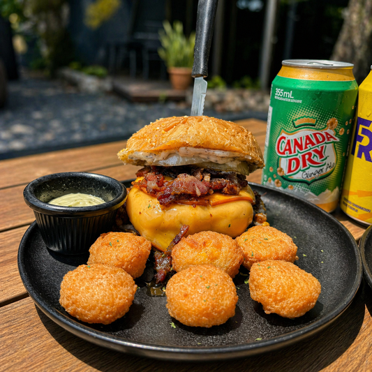 2 Burgers del Menú + 2 Sides + 2 Sodas por $15 en Don Elote Chiriquí