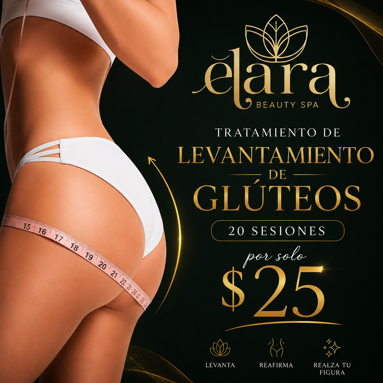 Tratamiento de Levantamiento de Glúteos con 20 Sesiones por $25 en Elara Beauty Spa