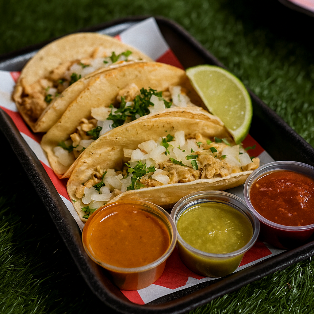 2 Órdenes de Tacos + Nachos con Pollo + 2 Sodas por $15 en Taquería Q’ Onda Guey