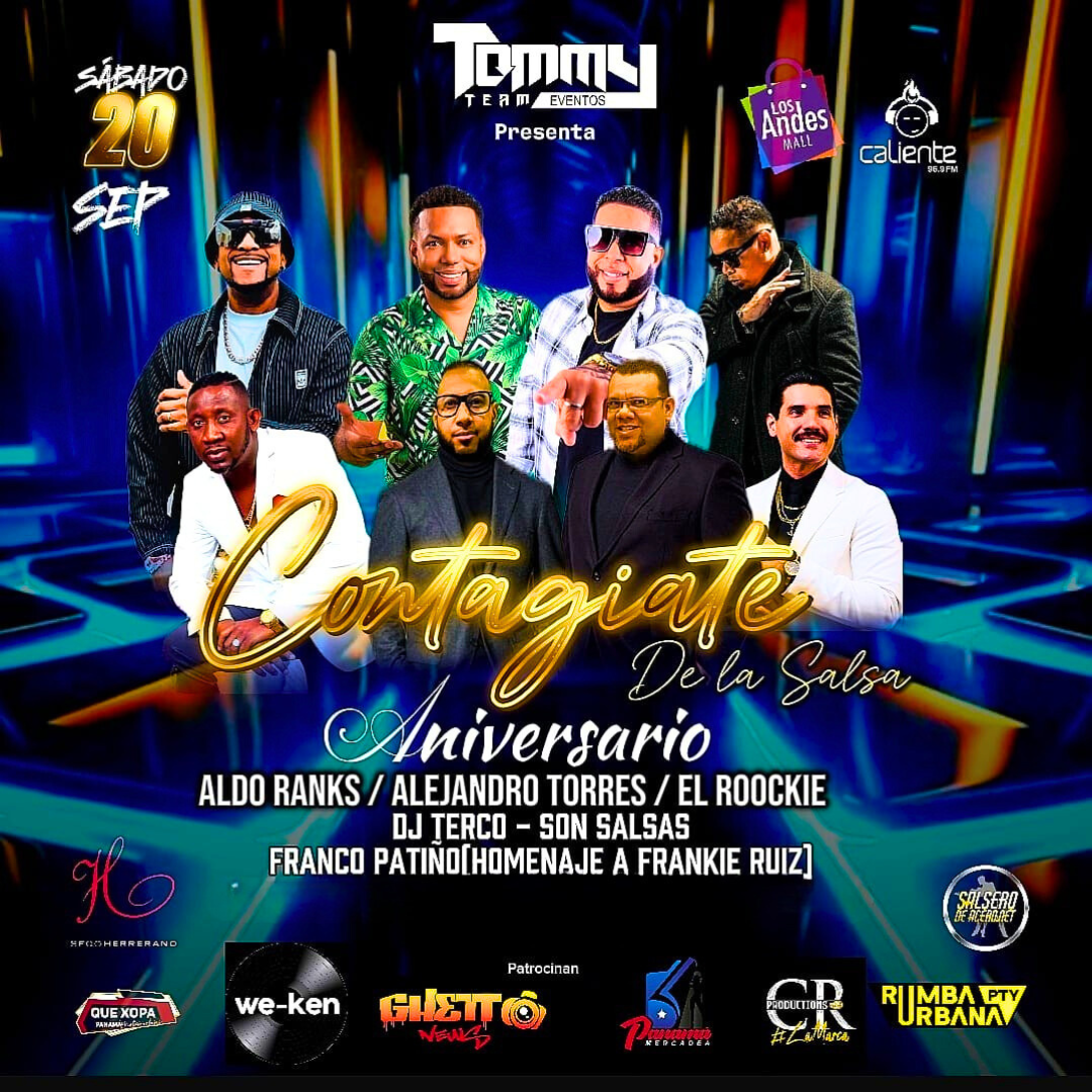2 Entradas VIP por $20 para el evento "Aniversario Contágiate de la Salsa" en Los Andes Mall el Sábado 20 de Septiembre