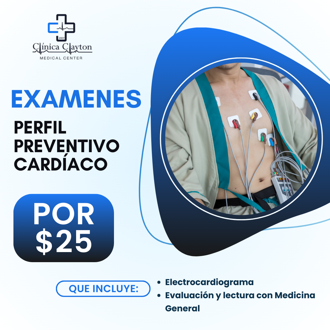 Exámenes de Perfil Preventivo Cardiaco por $25 en Clínica Clayton