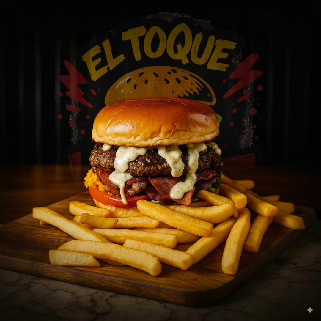 Combo de Burgers con Papas + Entrada de Patacones Rellenos + Salchipapa + 2 Bebidas por $15 en El Toque West
