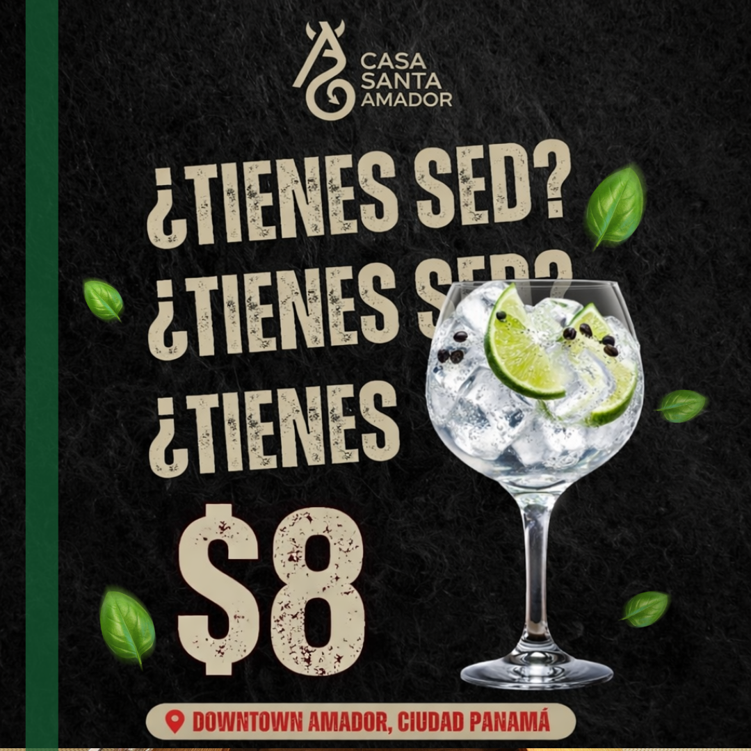 2 Horas de Open Gin para 2 por solo $8 en Casa Santa