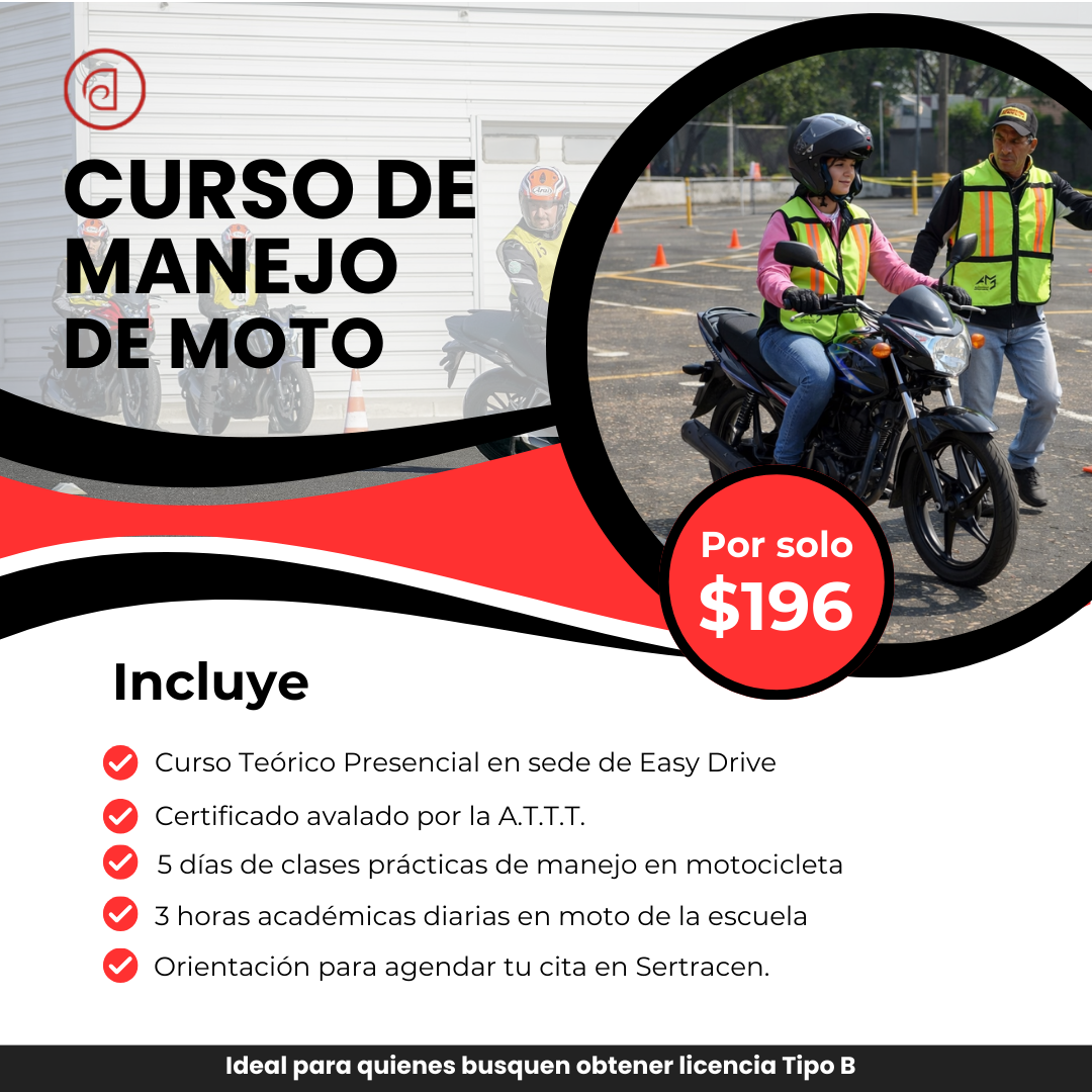 Curso Completo de Manejo de Moto Práctico y Teórico por $196 en Easy Drive MotoGo