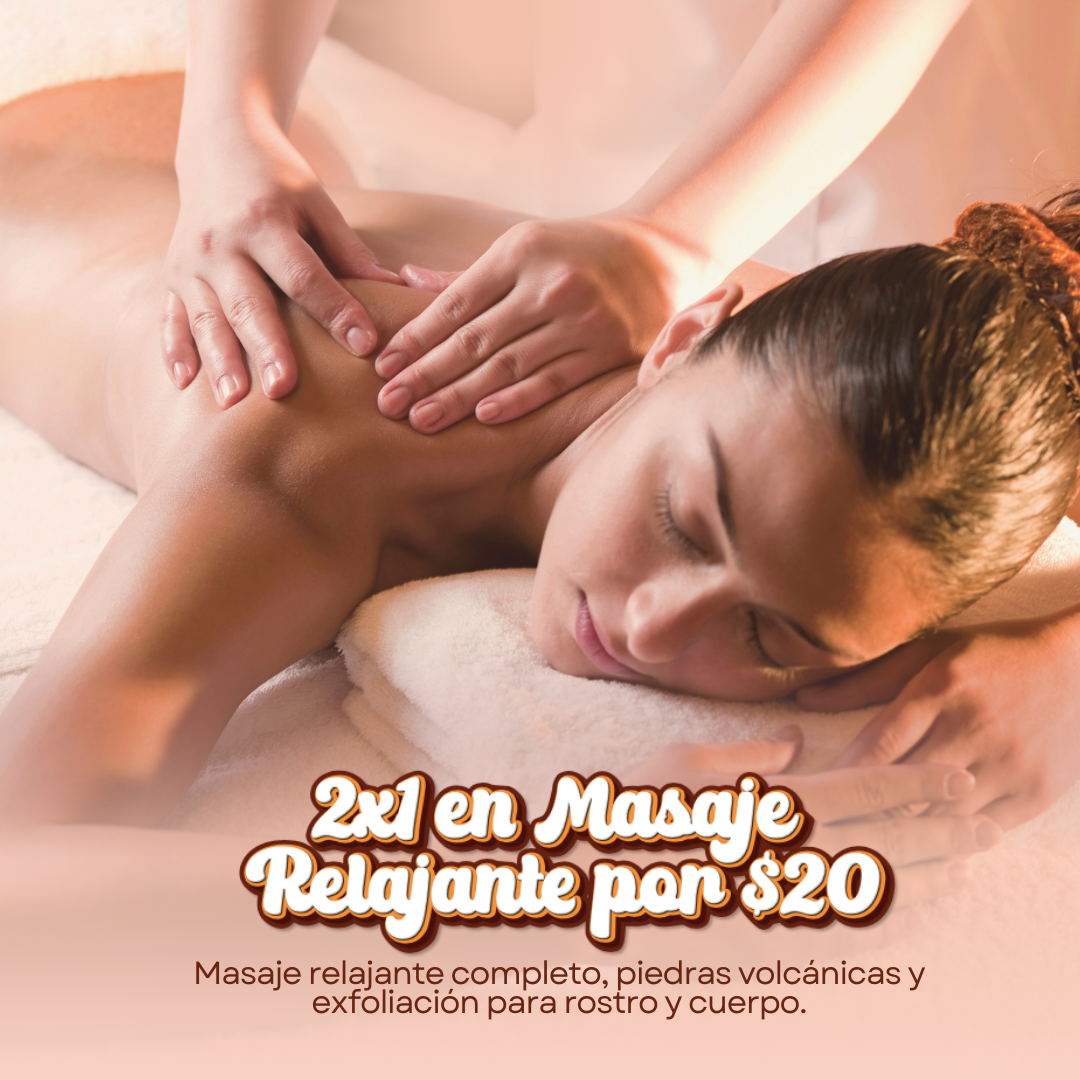 Masaje Relajante 2x1 + Piedras Volcánicas por solo $20 en Spa Amarás Tu Cuerpo