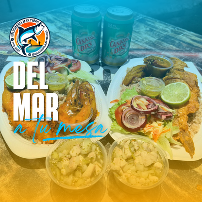 2 Pescados Enteros o Filetes + 2 Ceviches de la Casa + 2 Sodas o Jugos naturales por $8 en Delicias del Mar y Más