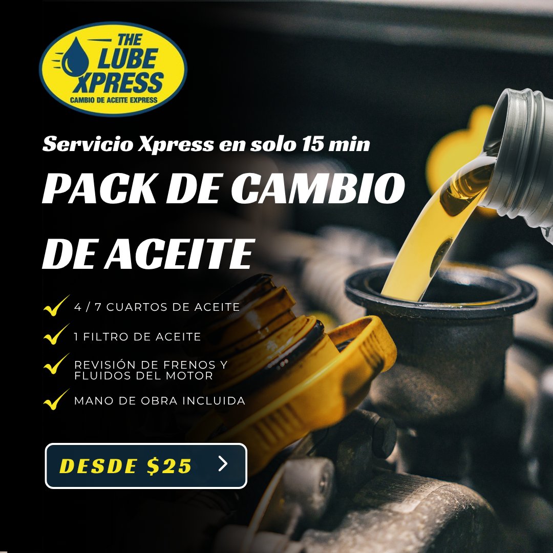 Cambio de Aceite + Filtro de Aceite + Revisión de Frenos para Sedán o 4x4 desde $25 en The Lube Xpress