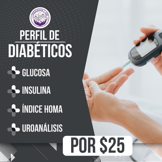 Examen de Perfil Diabético con Glucosa + Insulina + Índice HOMA + Uroanálisis por $25 en Laboratorios Panamá Lab
