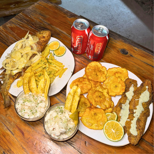 2 Pescados Enteros o Filetes + 2 Ceviches de la Casa + 2 Sodas por $12 en Mar y Fuego