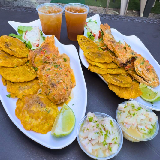 2 Entradas para Compartir + 2 Platos Fuertes de Pescado Entero o Filete + 2 Bebidas por $15 en Pargo C3