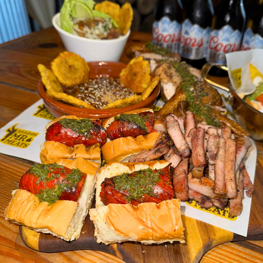6 Platos de Carnes Ahumadas para Compartir + 4 Cervezas o Sodas por $30 en Mr. Meats