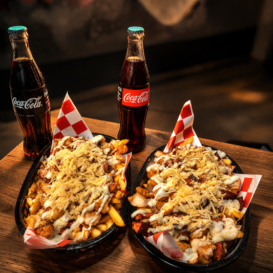 2 Salchipapas Mixtas Cargadas + 2 Bebidas por solo $10 en Alitas Salvajes Pub