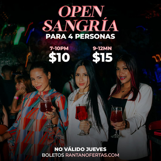 Open Sangría por 3 Horas para 4 Personas desde $10 en El Viejo Santana