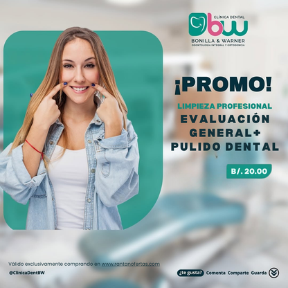 Limpieza Dental + Pulido + Flúor + Evaluación desde $20 en Clínica Dental Bonilla - Warner