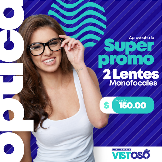 Llévate 2 Lentes Monofocales en Aros Seleccionados por $150 en Ópticas Vistoso