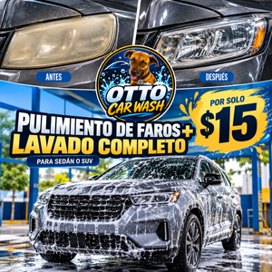 Lavado Completo + Pulimiento de Faros para Sedán o SUV