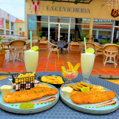 2 Filetes de Pescado + Ceviche para Compartir + 2 Limonadas por $15 en La Cevichería Brisas del Golf