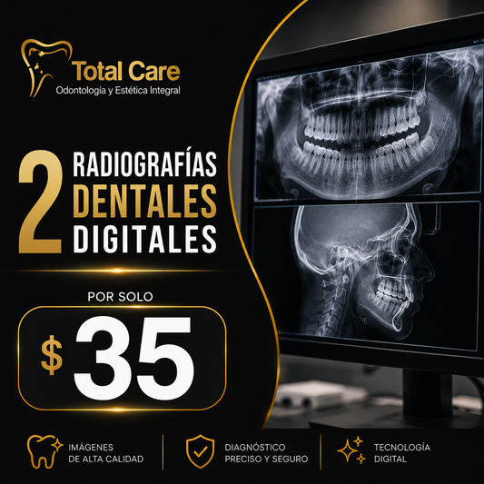 2 Radiografías Dentales Digitales para una persona por $35 en Total Care