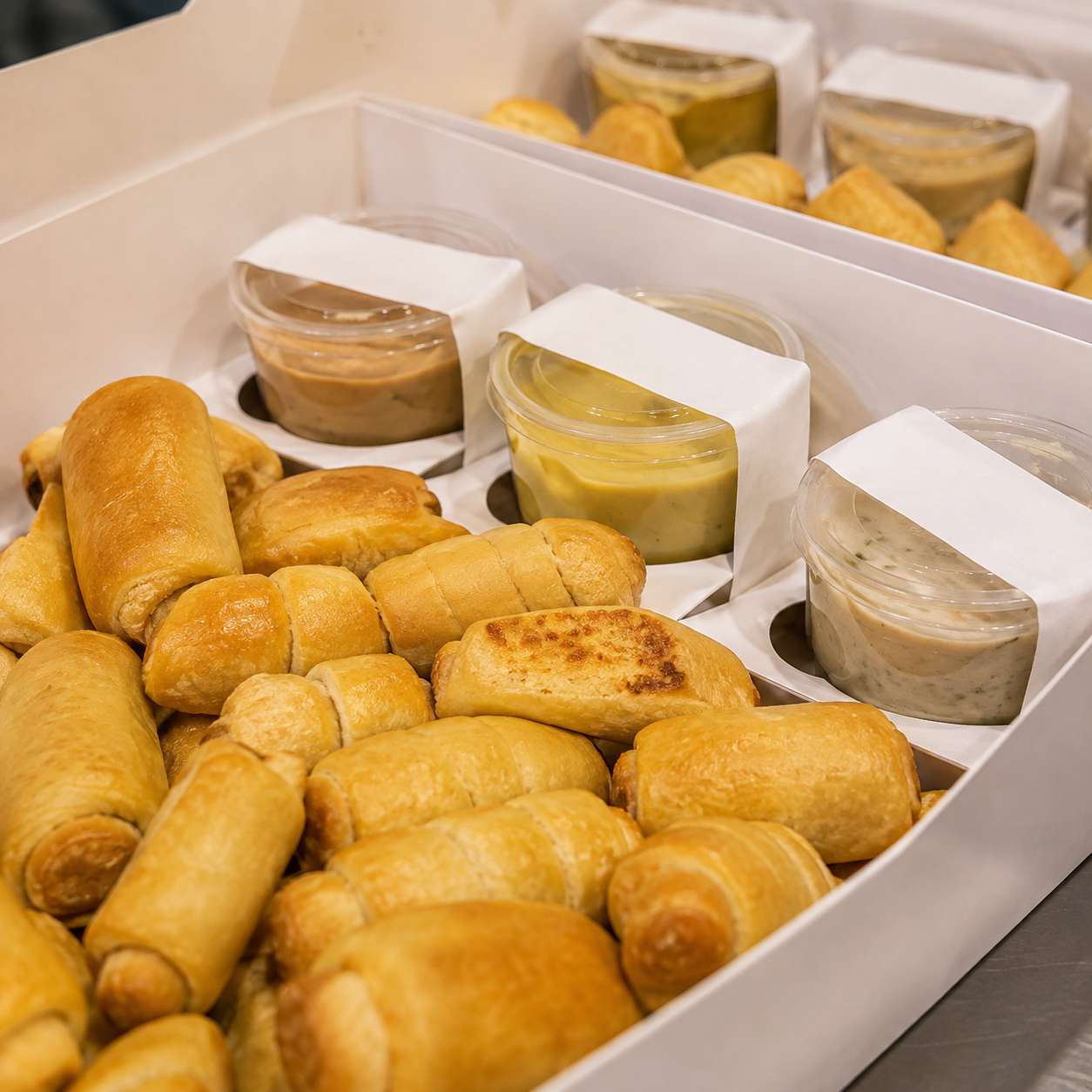 Caja de Boquitas con Pastelitos, Salsas y 100 Delicias para Compartir por $25 en Pa que Nelson