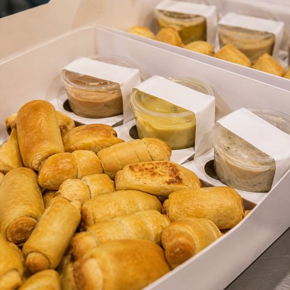 Caja de Boquitas con Pastelitos, Salsas y 100 Delicias para Compartir por $25 en Pa que Nelson