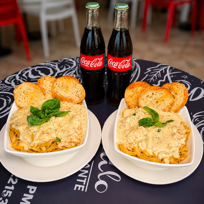 2 Pastas de Camarones en Salsa Blanca + 2 Refrescos por $18 en Marisquería Don Chalo - Chiriquí
