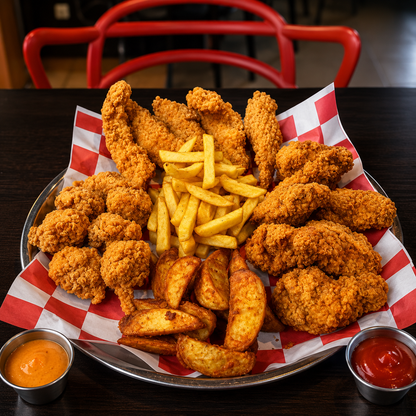 All You Can Eat de Boneless, Alitas, Chicken Tenders y Papas para 2 Personas por solo $20 en Alitas Salvajes Pub