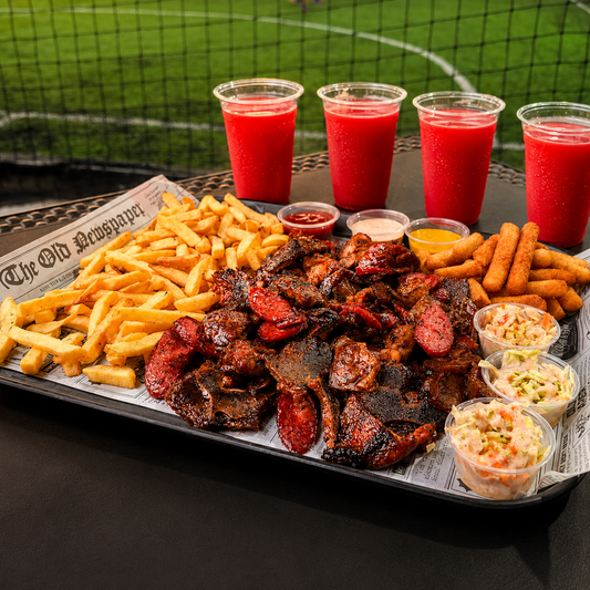 Bandeja La Patrona Ahumada para Compartir + 4 Bebidas por $20 en Brazas y Ahumados