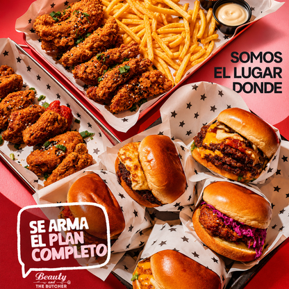 All You Can Eat de Wings, Tenders y Hamburguesitas para 2 por $20 en Beauty and the Butcher