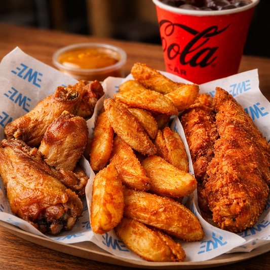 6 Wings + 3 Tenders + Papas Jumbo + Soda por solo $11.99 en Wing Zone El Dorado