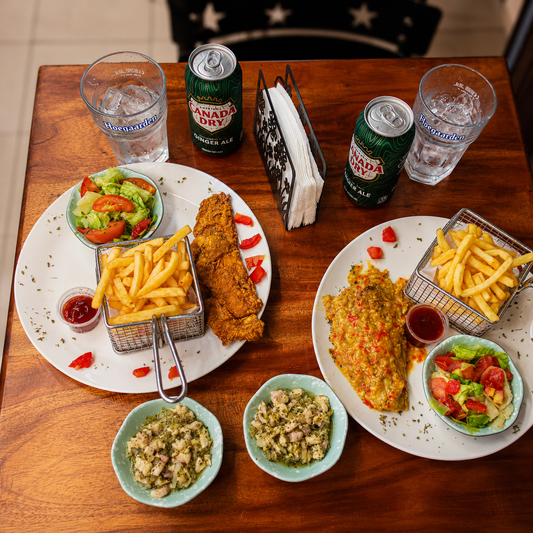 2 Filetes de Pescado + 2 Ceviches de Corvina + 2 Bebidas por solo $15 en Changchos Sport Bar