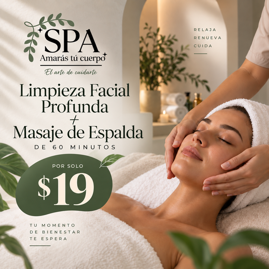 Limpieza Facial Profunda + Masaje de Espalda por $19 en Spa Amarás Tu Cuerpo