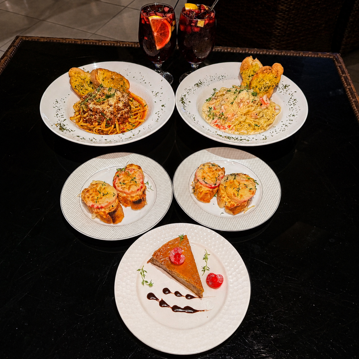 Combo Italiano con Bruschettas, 2 Pastas, Sangrías y Postre por solo $18 en Restaurante Sabores