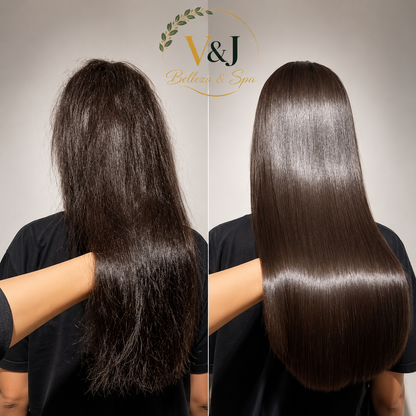 Luce un Cabello Radiante con Keratina Brasileña Amitys desde solo $45 en V&J Belleza and Spa