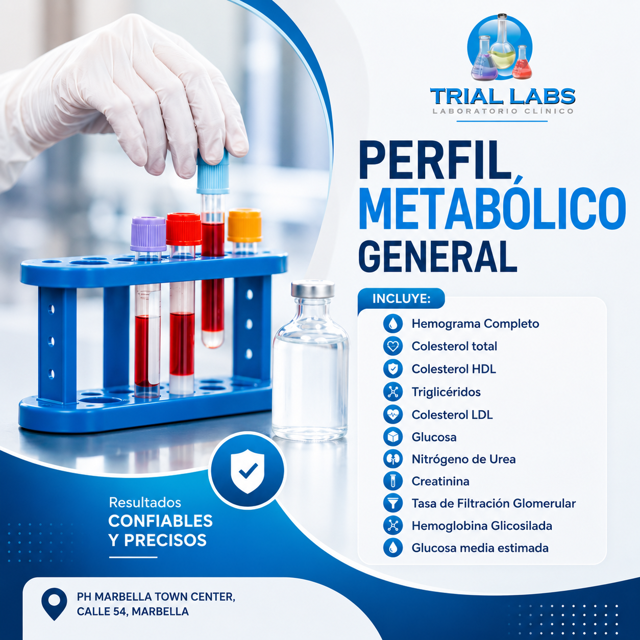 Exámenes Preventivos + Perfil Metabólico con Glucosa, Colesterol y Función Renal por $25 en Trial Labs