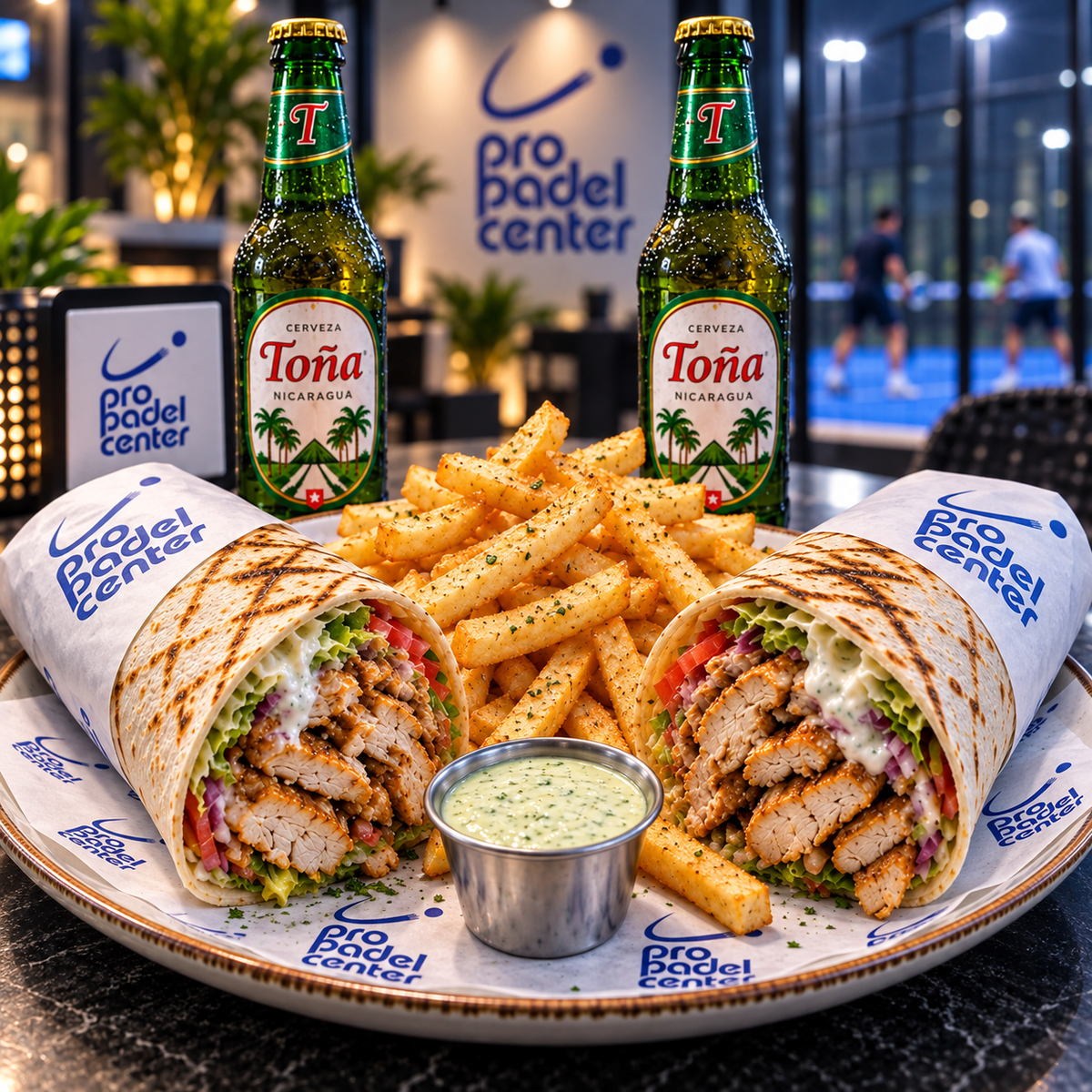 Combo para 2 Personas con Shawarmas o Hamburguesas + 2 Cervezas Toña por $10 en Pro Padel Center