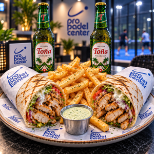 Combo para 2 Personas con Shawarmas o Hamburguesas + 2 Cervezas Toña por $10 en Pro Padel Center