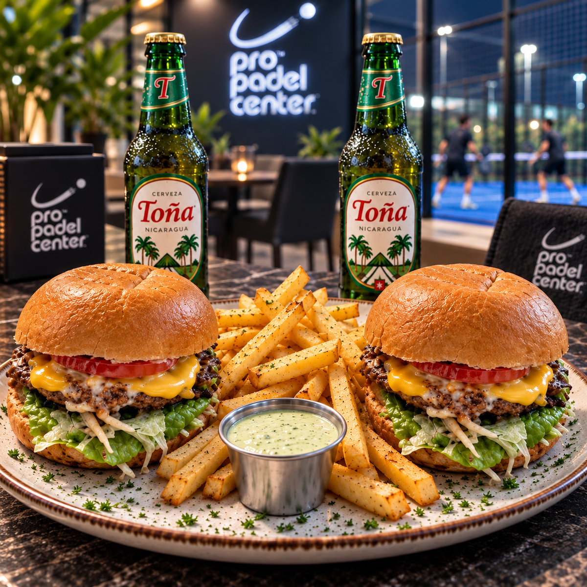 Combo para 2 Personas con Shawarmas o Hamburguesas + 2 Cervezas Toña por $10 en Pro Padel Center