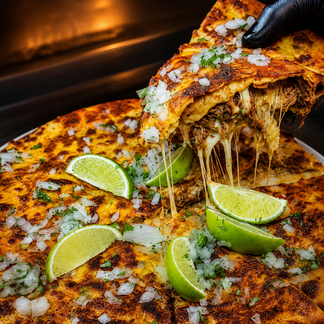Pizza Birria Salvaje para Compartir hasta 4 Personas por $12 en Alitas Salvajes Pub