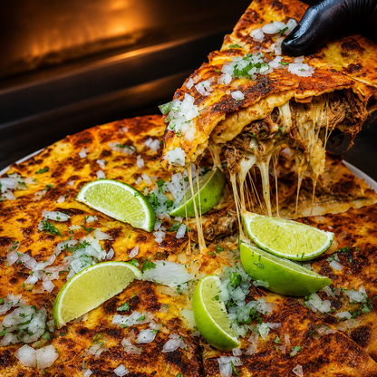 Pizza Birria Salvaje para Compartir hasta 4 Personas por $12 en Alitas Salvajes Pub
