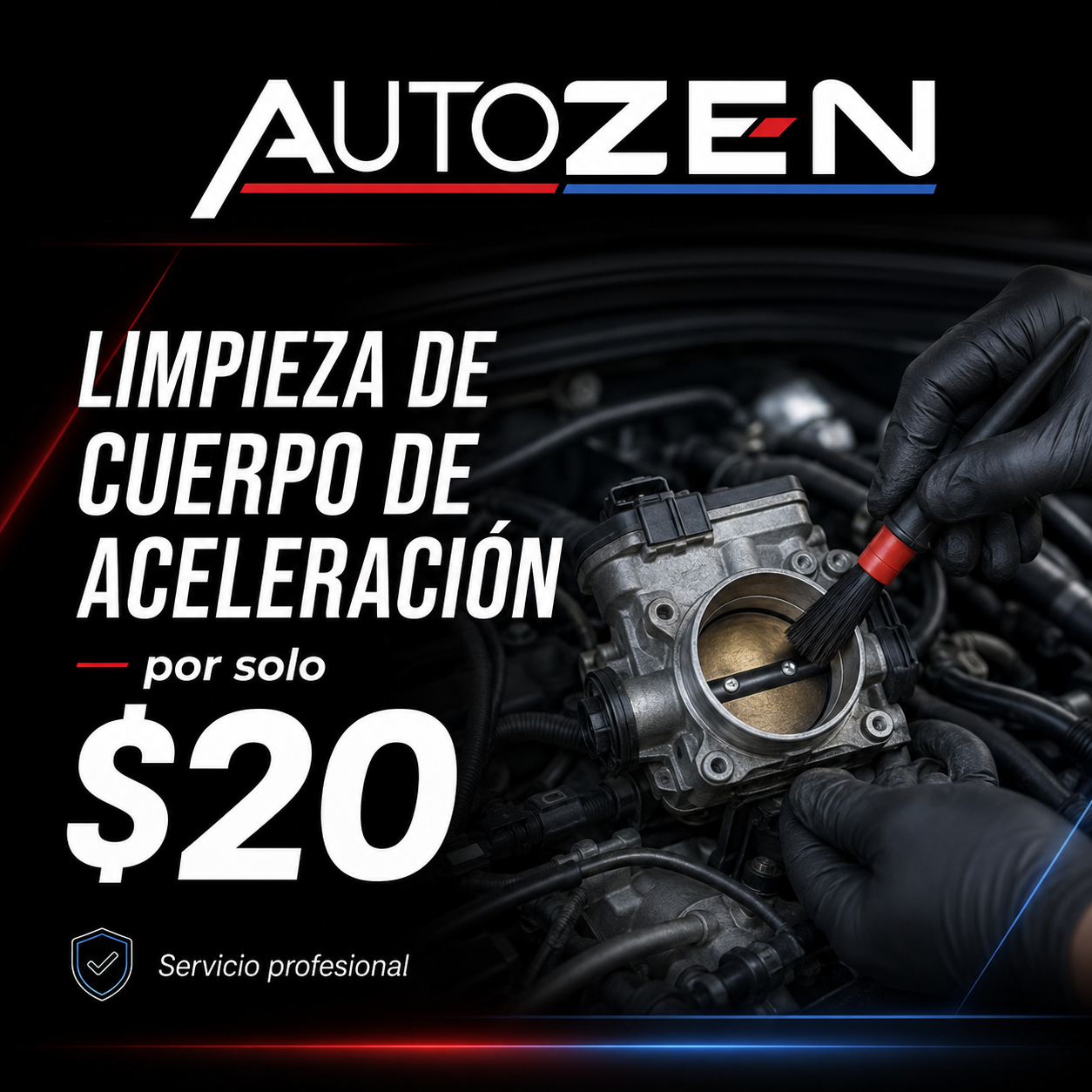 Limpieza de Cuerpo de Aceleración por solo $20 en AutoZen